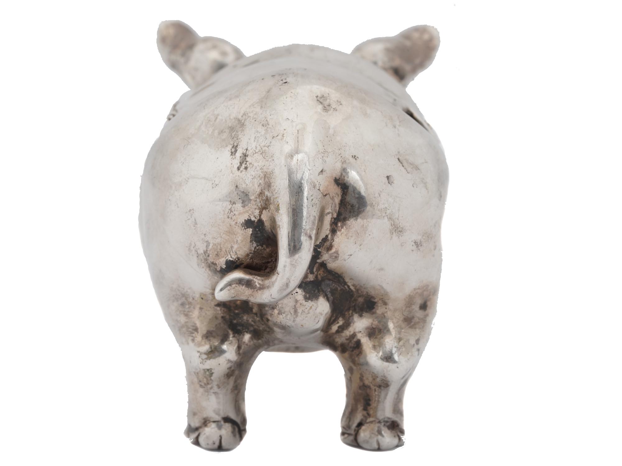 RUSSIAN 84 SILVER PIG FIGURAL SPICE CONTAINER PIC-5